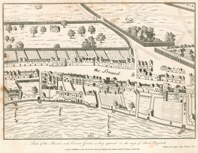 Part of The Strand and Covent Garden, London, as they appeared in the reign of Queen Elizabeth by English School