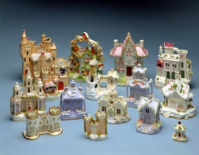 Pastille Burners and Cottages by English School