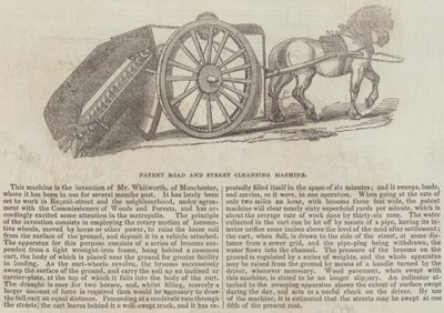 Patent Road and Street Cleansing Machine by English School