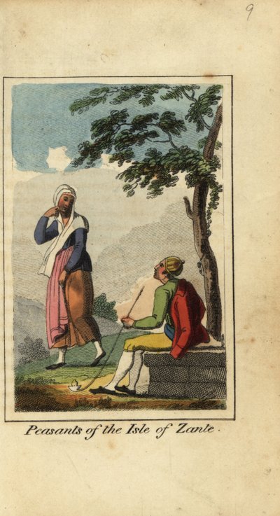 Peasants of the isle of Zakynthos or Zante in the Ionian Sea by English School