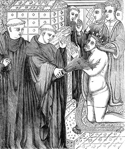 Penance of Henry II, after an engraving in Carter