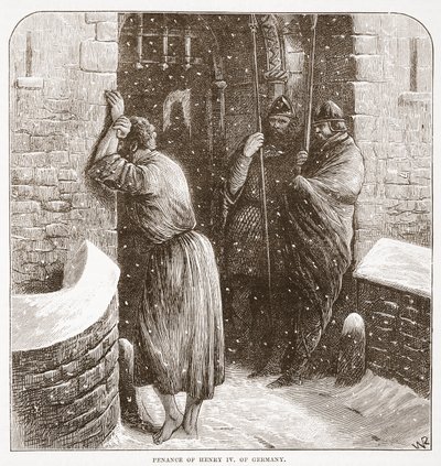 Penance of Henry IV of Germany, illustration from The History of Protestantism by James Aitken Wylie, 1878 by English School