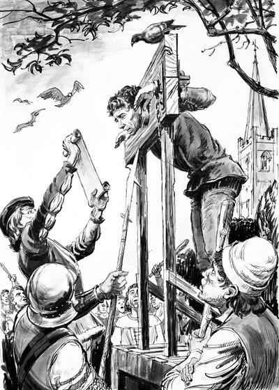 Perkin Warbeck Forced to Read a Confession of His Misdeeds by English School