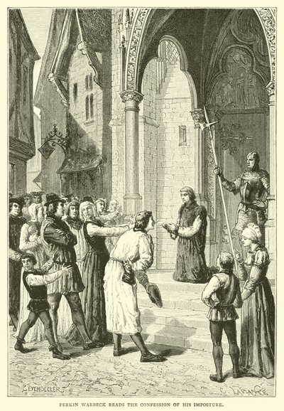 Perkin Warbeck reads the confession of his imposture by English School