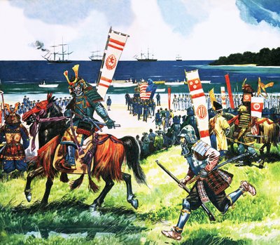 Perry Lands in Japan by English School