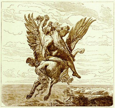 Perseus on the Winged Horse Pegasus, with Medusa