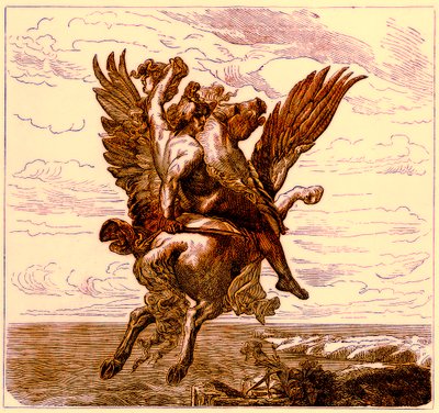 Perseus on the Winged Horse Pegasus, with Medusa