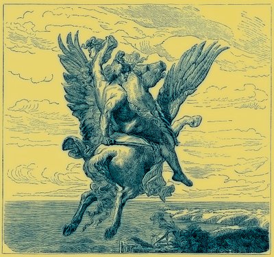 Perseus on the Winged Horse Pegasus, with Medusa