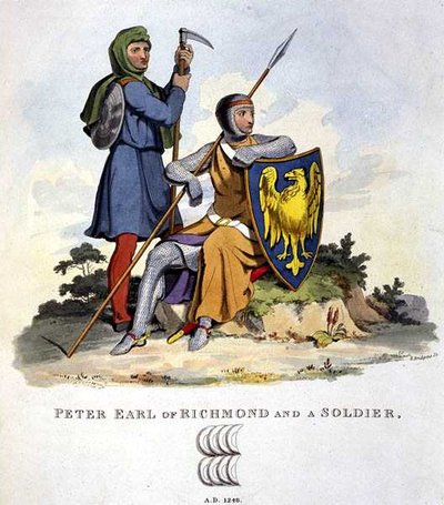 Peter, Earl of Richmond and a Soldier by English School