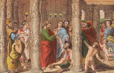 Peter and John Healing the Impotent Man by English School