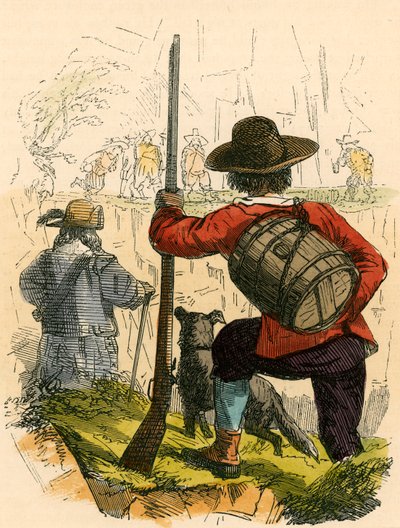 Peter Sees the Twelve Knights Playing at Nine Pins by English School