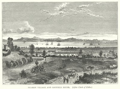 Picardy Village and Gayfield House (engraving) by English School