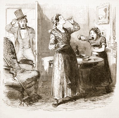 Picturesque Sketches of London: The Lodging House, from The Illustrated London News, 1849 by English School