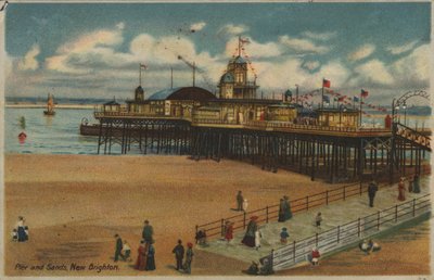 Pier and sands, New Brighton, Merseyside by English School