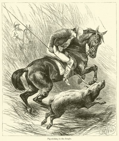 Pig-Sticking in the Jungle by English School