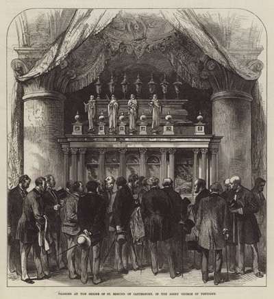 Pilgrims at the Shrine of St Edmund of Canterbury, in the Abbey Church of Pontigny by English School