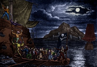 Pirates boarding a Spanish vessel, West Indies, illustration from 