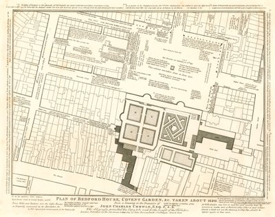 Plan of Bedford House, Covent Garden, London, taken about 1690 by English School
