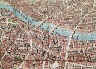 Plan of London looking towards Southwark by English School