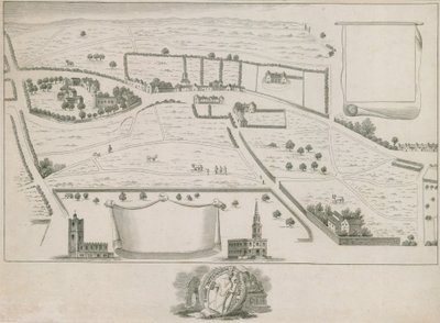 Plan of north west suburbs of London around St Giles in the Fields by English School