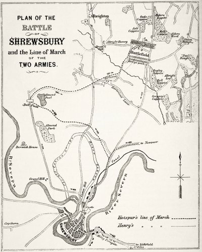 Plan of the Battle of Shrewsbury, July 21 1403, from 