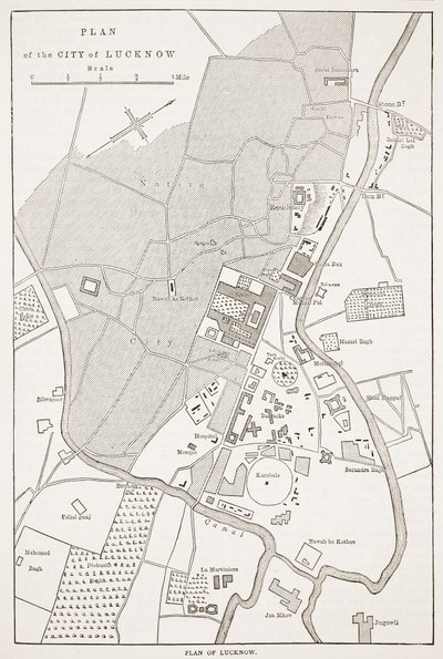 Plan of the City of Lucknow, from Cassell