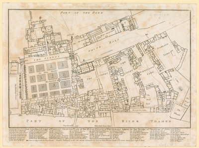Plan of the Palace of Whitehall, Taken in the Reign of Charles II, 1680 by English School