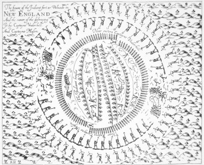 Plan of the Pequot Indian Fort from John Underhill