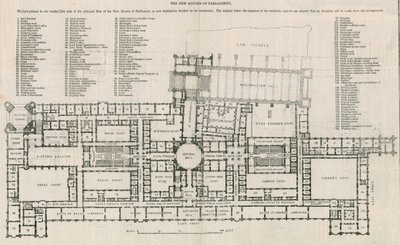Plan of the new Houses of Parliament by English School