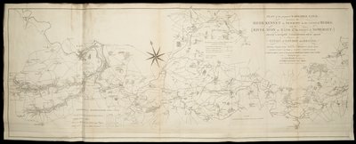 Plan of the proposed navigable canal between river Kennet at Newbury in Berks and river Avon in Somerset: whereby a navigable communication will be opened between London and Bristol [also] Wilts & Berks & Somerset Coal Canals, surveyed by John Rennie by English School