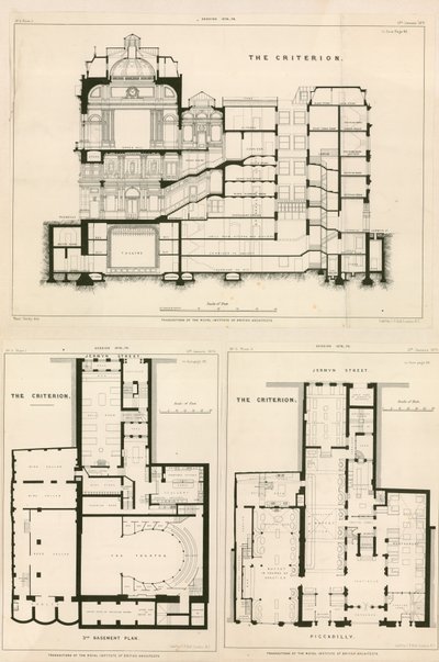 Plans of The Criterion Theatre by English School