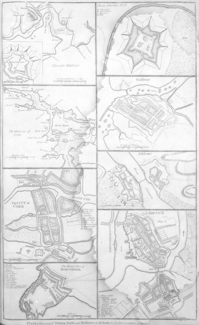 Plans of the Principal Towns, Forts and Harbours in Ireland, illustration from 