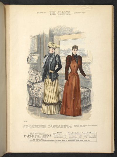 Walking dress and cloth morning dress, The Season: Lady