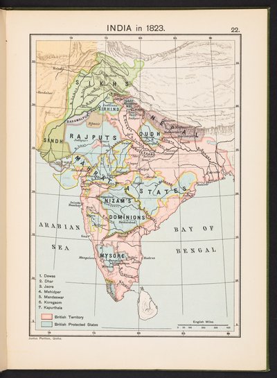 Plate from Historical Atlas of India by English School