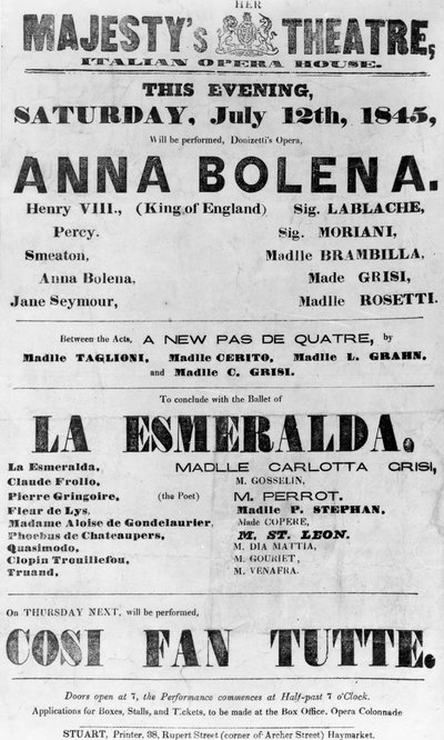 Playbill for Her Majesty