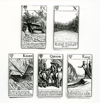 Playing Cards Depicting the Events from the Spanish Armada, 1699 by English School
