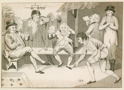 Playing a Ball Game, 18th Century by English School