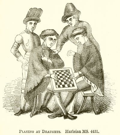 Playing at Draughts by English School