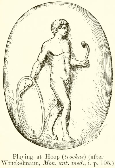 Playing at Hoop (Trochus) (after Winckelmann, Mon. ant. ined., i. p. 195) by English School