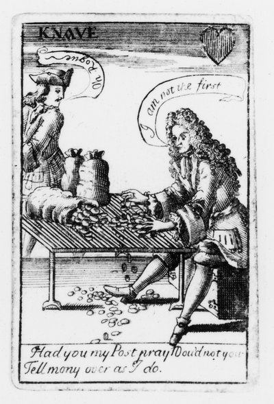 Playing Cards Commemorating the War of the Spanish Succession, Heart Suit by English School