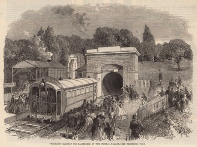 Pneumatic Railway for Passengers at the Crystal Palace by English School