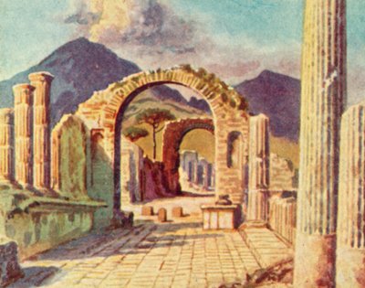 Pompeii, View towards Vesuvius by English School