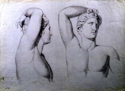 Portrait Busts of Nudes by English School