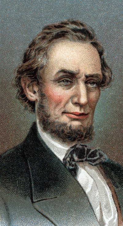 Portrait of Abraham Lincoln (1809-1865) (detail) by English School