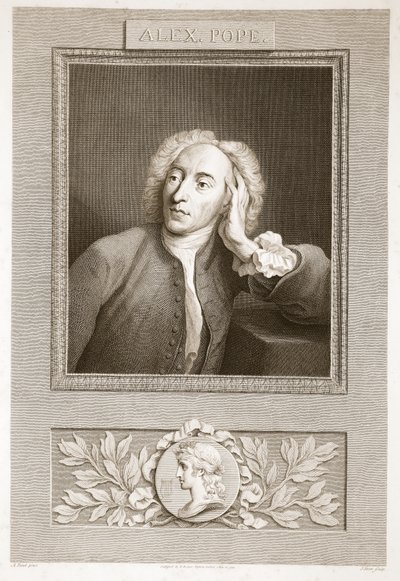 Portrait of Alexander Pope, Illustration from David Hume