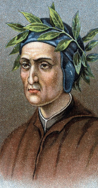 Portrait of Dante Alighieri (1265-1321) (detail) by English School