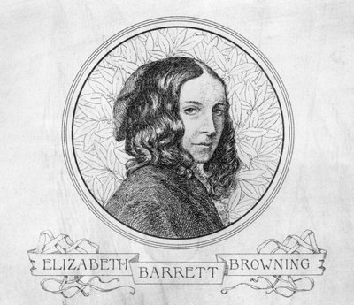 Portrait of Elizabeth Barrett Browning (1806-61) by English School