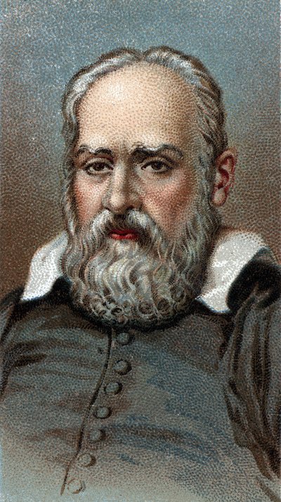 Portrait of Galileo Galilei - From series Leaders of Men - Chromolithography - English School, 20th century by English School