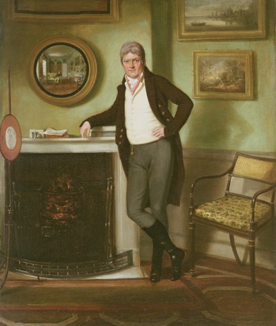 Portrait of George Henckell in his Study by English School