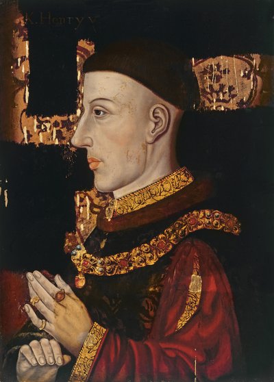 Portrait of Henry V (1387-1422) (during restoration) by English School